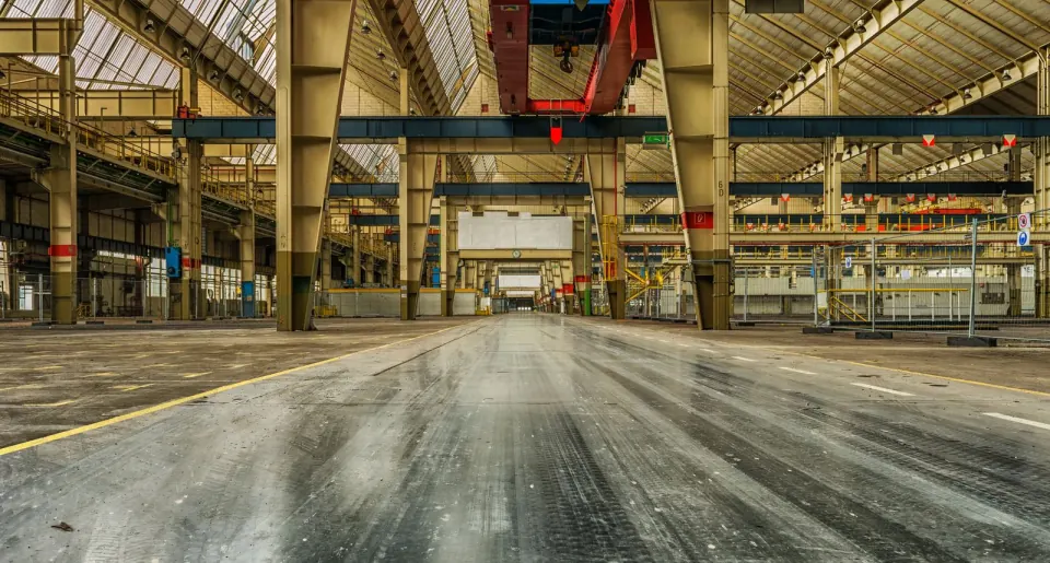 Large production hall with manufacturing lines